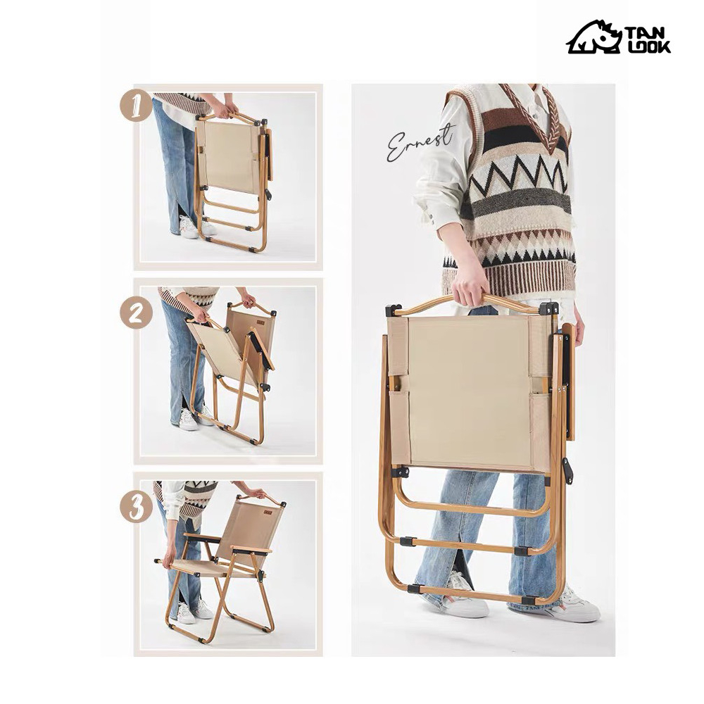 Ghế gấp camping TANLOOK Màu vài vải đen thiết kế gọn du lịch ,cafe ,ban công, câu cá hàng nhập nguyên chiếc