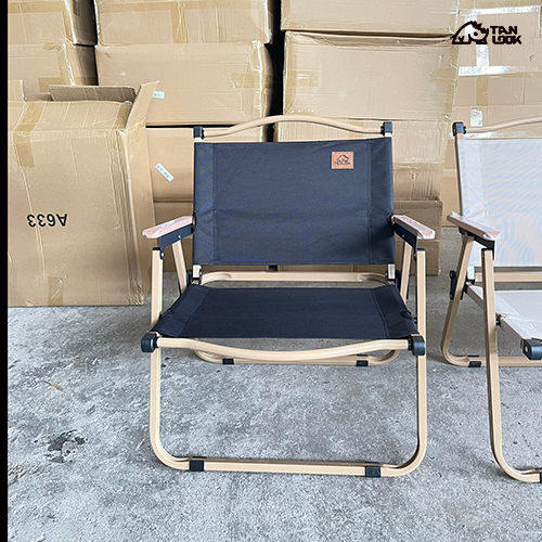 Ghế gấp camping TANLOOK Màu vài vải đen thiết kế gọn du lịch ,cafe ,ban công, câu cá hàng nhập nguyên chiếc