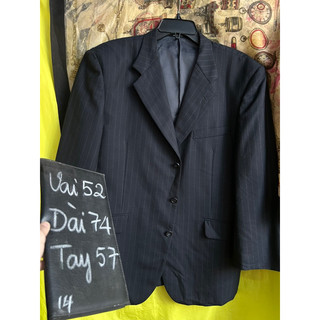 ❣️Áo Vest Blazer Đen (ko đậm) Nam sọc dọc 3 nút , size to 1lớp 2hands (Hàng Si Nhật Bản)