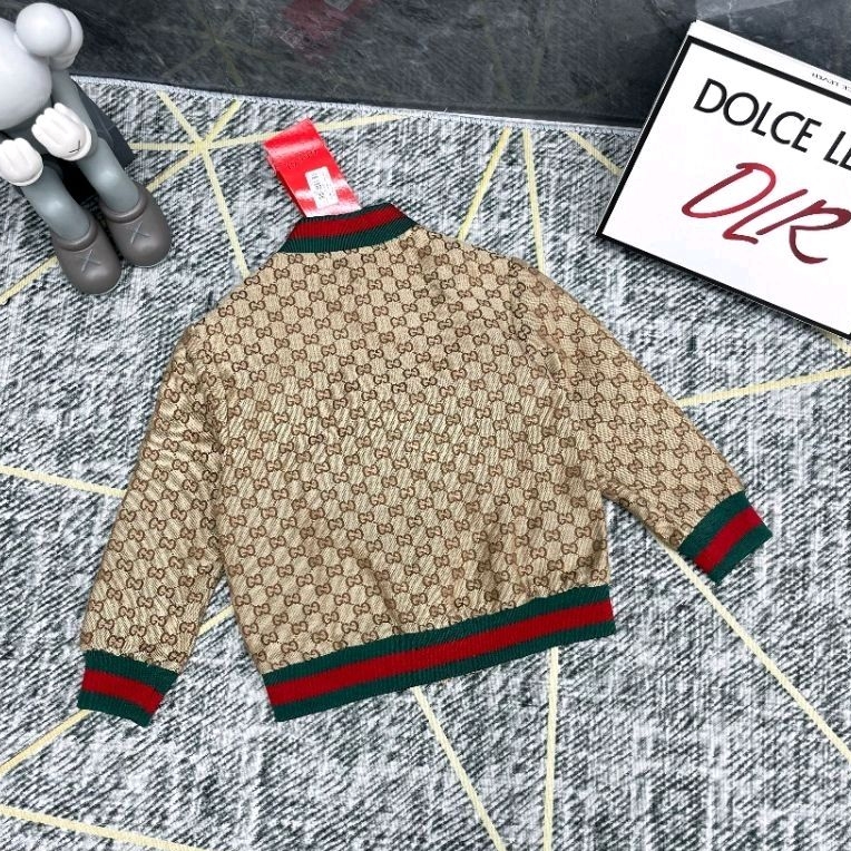 Áo khoác Bomber Gu.cci Vải Bò Họa Tiết Monogaram Cực Sang Chảnh Cho Các Bé