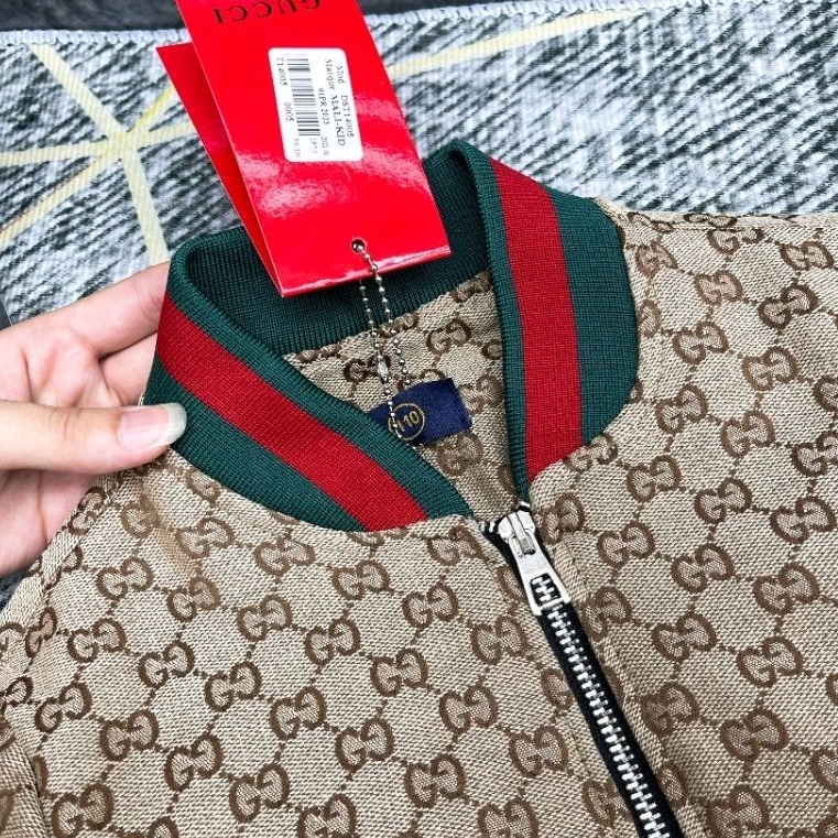 Áo khoác Bomber Gu.cci Vải Bò Họa Tiết Monogaram Cực Sang Chảnh Cho Các Bé