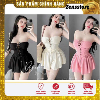 Sét áo cúp ngực phối chân váy xòe ngắn thun gân dây khóa kéo