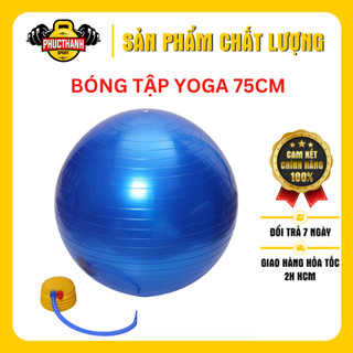Bóng tập yoga 75cm màu xanh