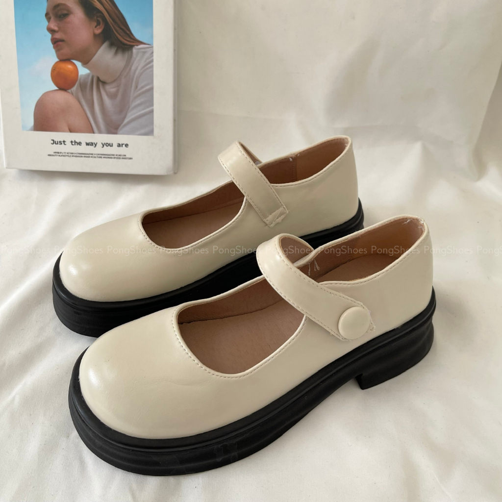 Giày Búp Bê/ Marry Jane Pong Shoes Quai Dán- FULL BOX- Mã 1615