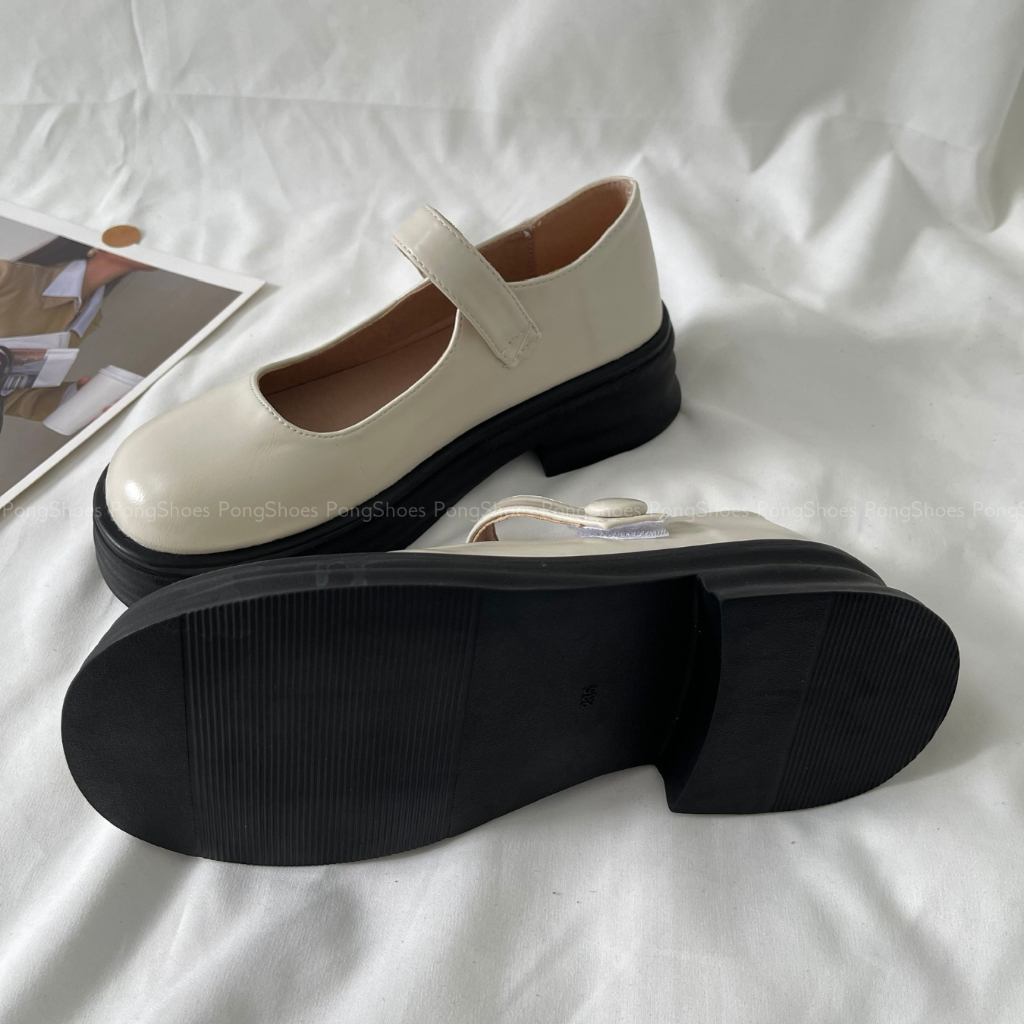 Giày Búp Bê/ Marry Jane Pong Shoes Quai Dán- FULL BOX- Mã 1615