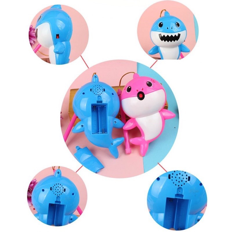 Lồng Đèn Trung Thu Pin Cá Mập Hát Nhạc Baby Shark, Có Đèn Nhạc Sẵn Pin Cho Bé