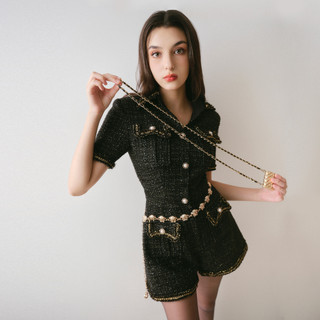 DARLING.ISM - Jumpsuit ngắn cổ sơ mi Maddy Jumpsuit vải tweed