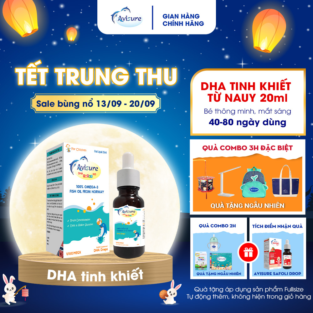 DHA cho bé Avisure DHA smart kid DHA tinh khiết từ Na Uy cho trẻ dạng nhỏ giọt 20ml