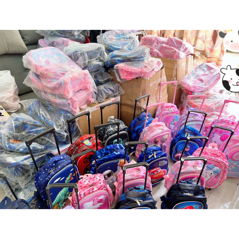 Balo kéo bé trai ,gái .36x30cm ,lớp 1,2 . in hình 3D . xịn sò