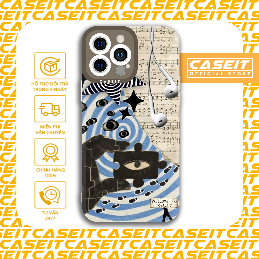 Ốp lưng iphone cạnh vuông Caseit NewsPaper collage aesthetic art vintage x/11/12/13/14/pro/max/plus/promax