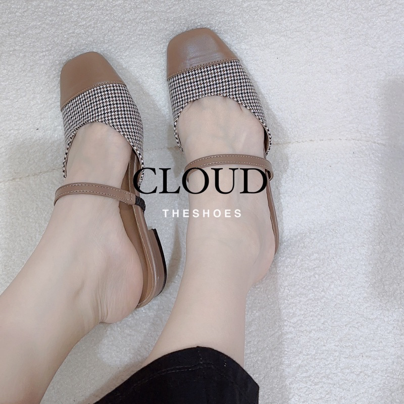 Giày bệt sục bít mũi vuông phối quai mảnh – Cloud The Shoes