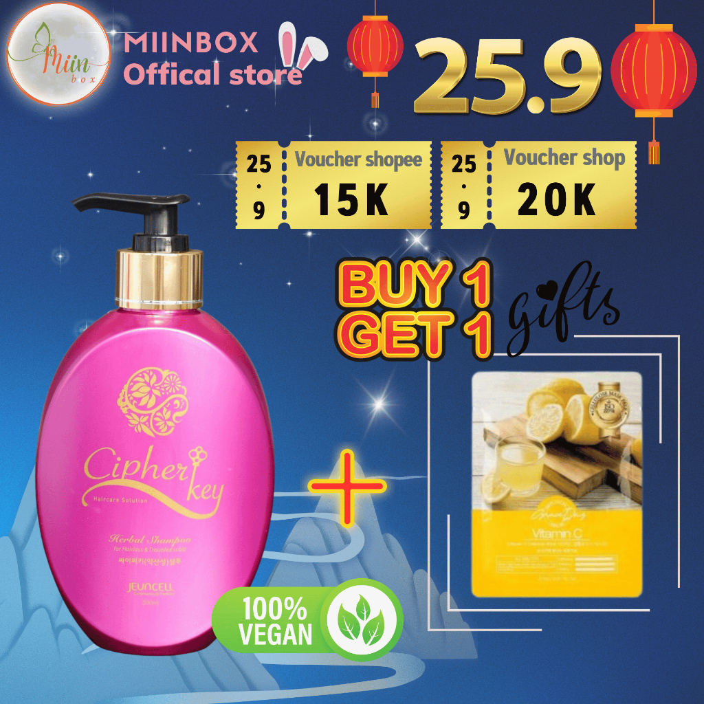 Dầu Gội Thảo Dược Kích Thích Mọc Tóc Cipherkey Chính Hãng Hàn Quốc Cho Phụ Nữ Sau Sinh, Nam Giới Rụng Tóc Nhiều