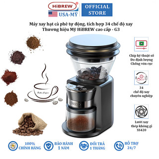 Máy xay hạt cà phê tích hợp 34 chế độ xay HiBREW G3 công suất 220W - Bảo Hành 12 Tháng