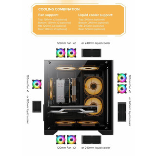 Vỏ Case Gamemax Infinity Mini Black and White  m-ATX