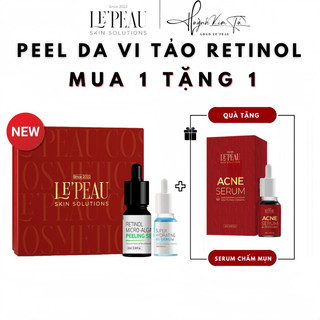 Peel da vi tảo, thay da sinh học tại nhà, tinh chất tái tạo da retinol căng bóng, trắng sáng, tặng kèm b5 - LE'PEAU