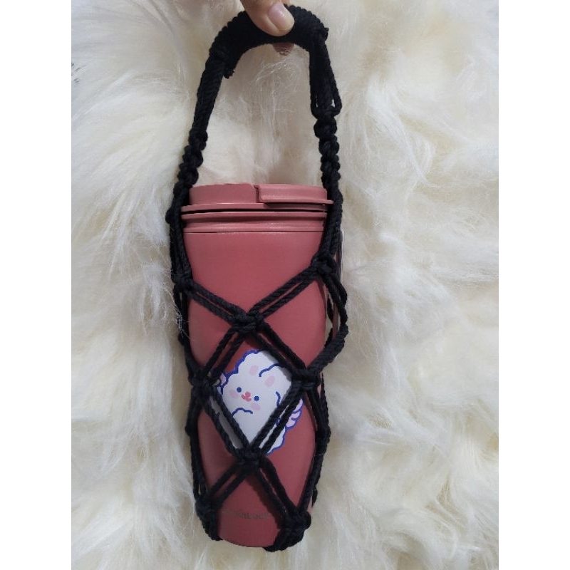 Túi đựng bình nước bình giữ nhiệt len sợi macrame