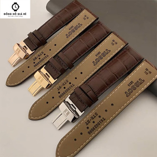 Dây đeo đồng hồ TISSOT bằng da bò thật khóa bướm cho đồng hồ size 18,19,20,21,22