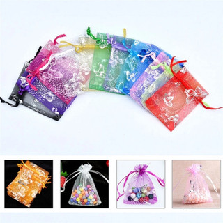 Túi vải voan lưới bướm trắng có dây rút kích thước 9x12cm - mouse love rice
