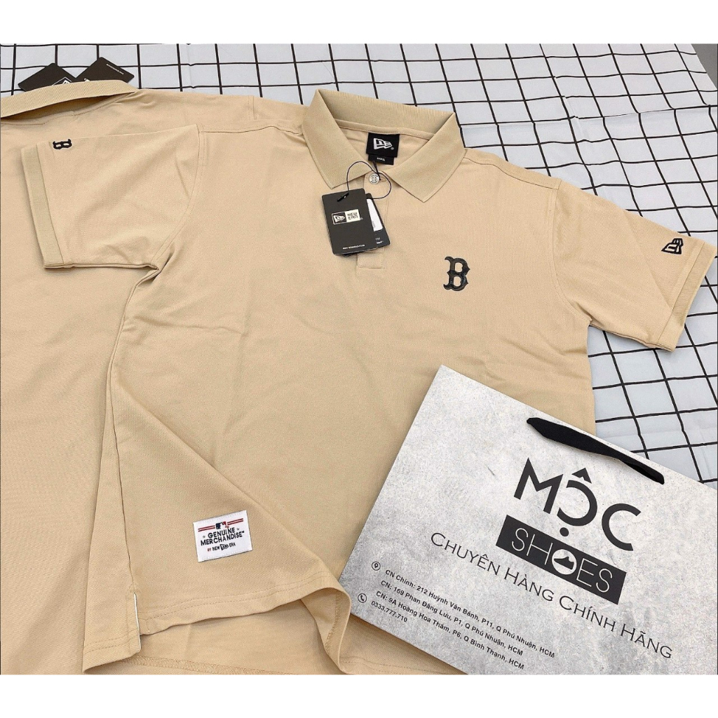 - ÁO NEW ERA - POLO LOGO *B* - NÂU NHẠT - CODE: 13718757