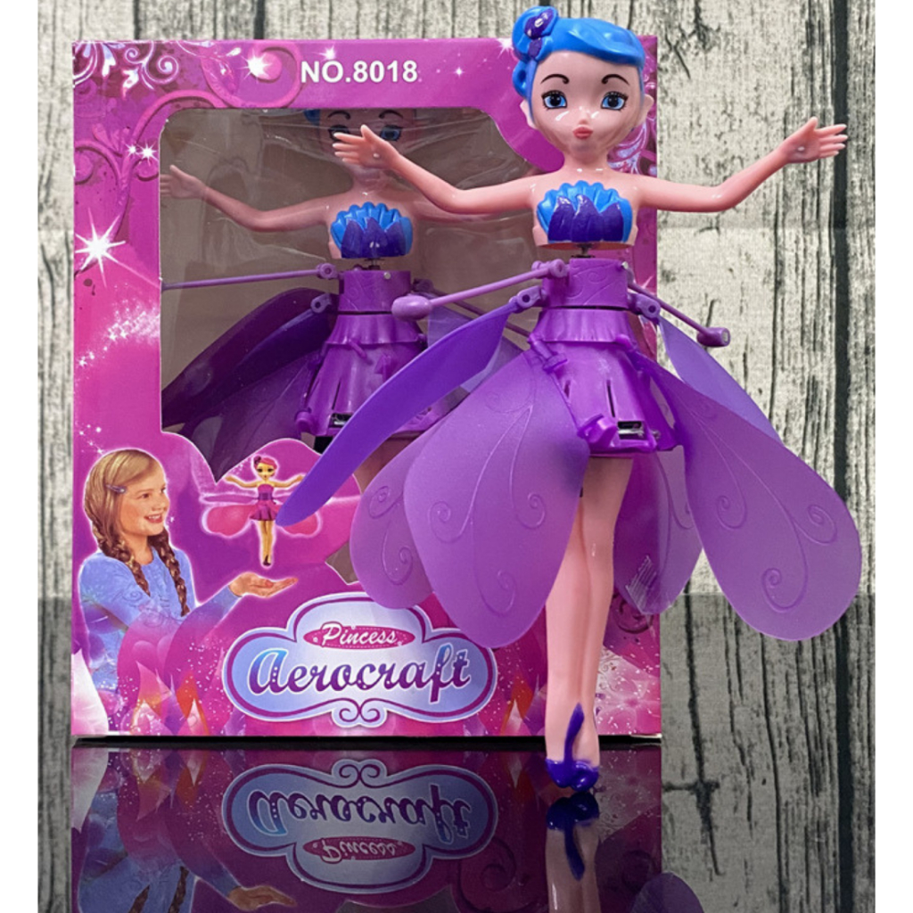 Đồ Chơi Búp Bê Cô Tiên Bay Cảm Ứng, Cảm Biến, 6 Cánh, Có Đèn Led Phát Sáng, Sạc Pin USB, Đồ Chơi Trung Thu Cho Bé