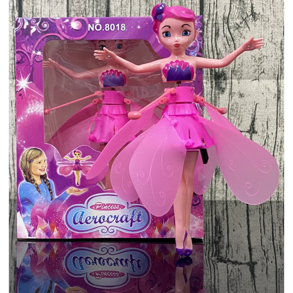 Đồ Chơi Búp Bê Cô Tiên Bay Cảm Ứng, Cảm Biến, 6 Cánh, Có Đèn Led Phát Sáng, Sạc Pin USB, Đồ Chơi Trung Thu Cho Bé