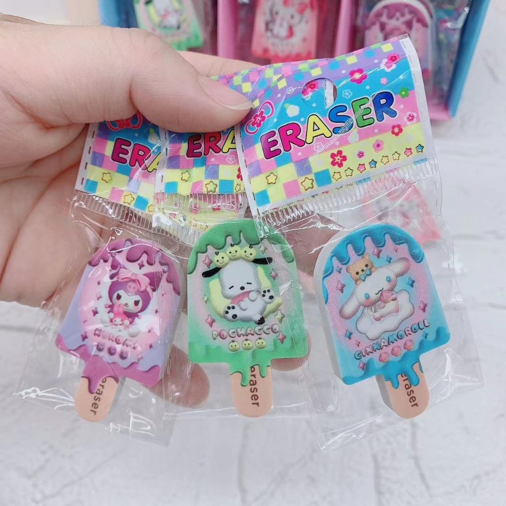 Gôm tẩy bút chì hình que kem nhân vật Sanrio dễ thương