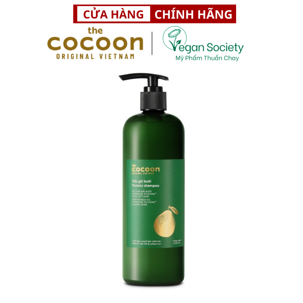 Dầu gội bưởi Cocoon giúp giảm gãy rụng và làm mềm tóc 500ml TẶNG mặt nạ đất sét ngải cứu non 30g The Ahhani Care