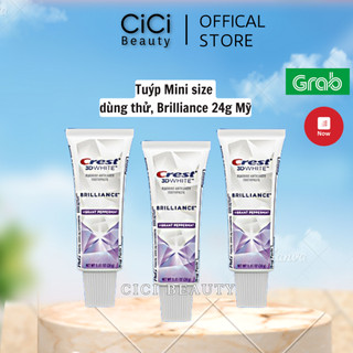 Kem đánh răng Crest 3d white Brillance 24g Mỹ - giúp răng trắng sáng sạch mảng bám