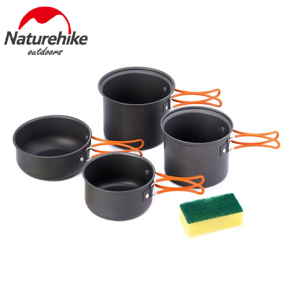 Bộ nồi dã ngoại 4 in 1 NatureHike NH15T401-G dành cho 2-3 người