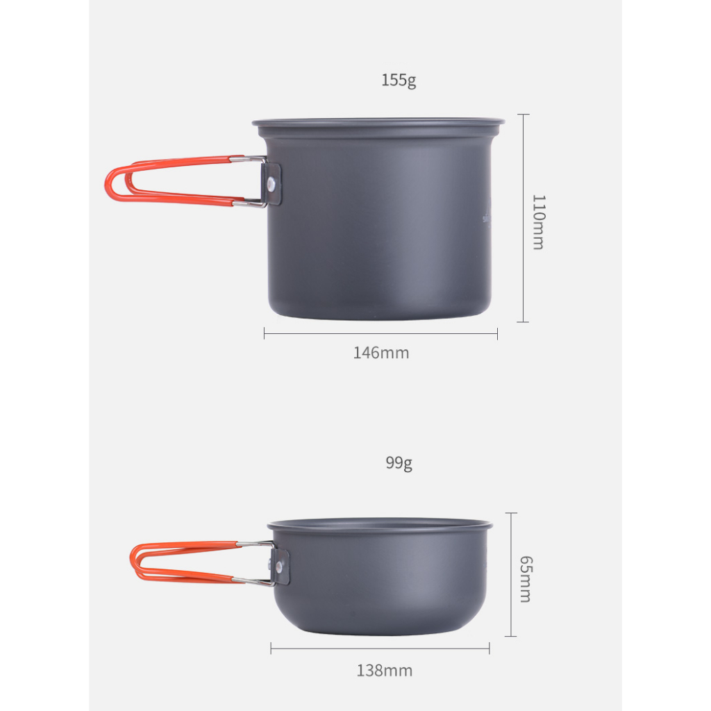 Bộ nồi dã ngoại 4 in 1 NatureHike NH15T401-G dành cho 2-3 người