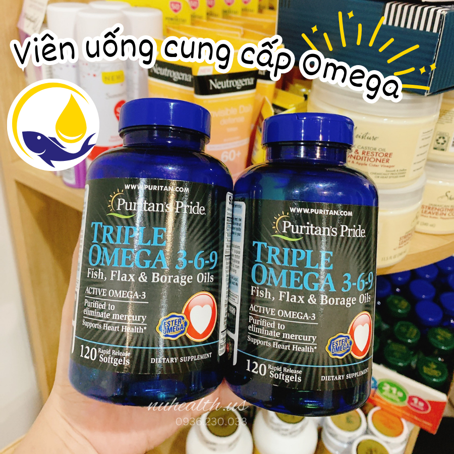 Viên Uống Cung Cấp Omega 3-6-9 Puritan's Pride Triple Omega 3-6-9 120 Viên Của Mỹ