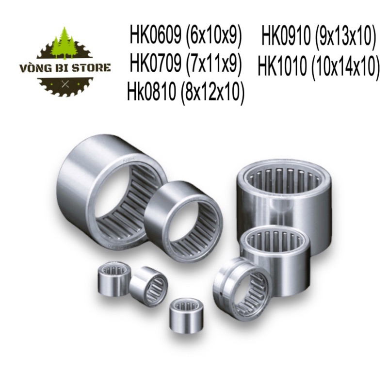 Vòng bi bạc đạn đũa kim HK0609, HK0810, HK1010,.....