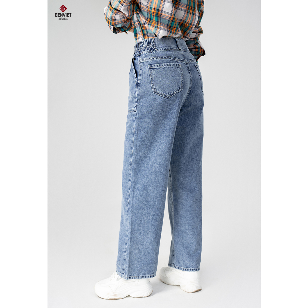 Quần Dài Nữ GENVIET Jeans Suông XQ124J8340