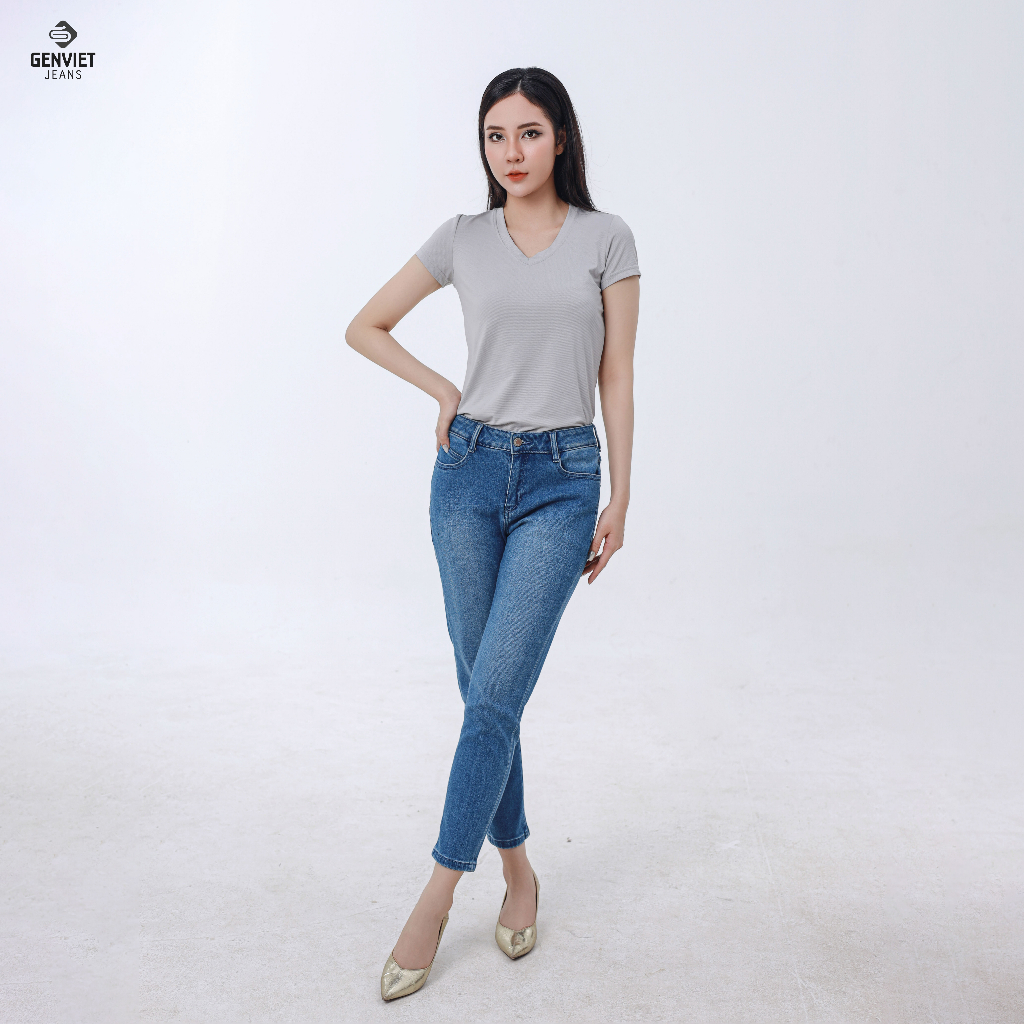 [Mã FATOP12 giảm 30K đơn 150K] Quần Dài Nữ Jeans Slimfit DQ107J8077