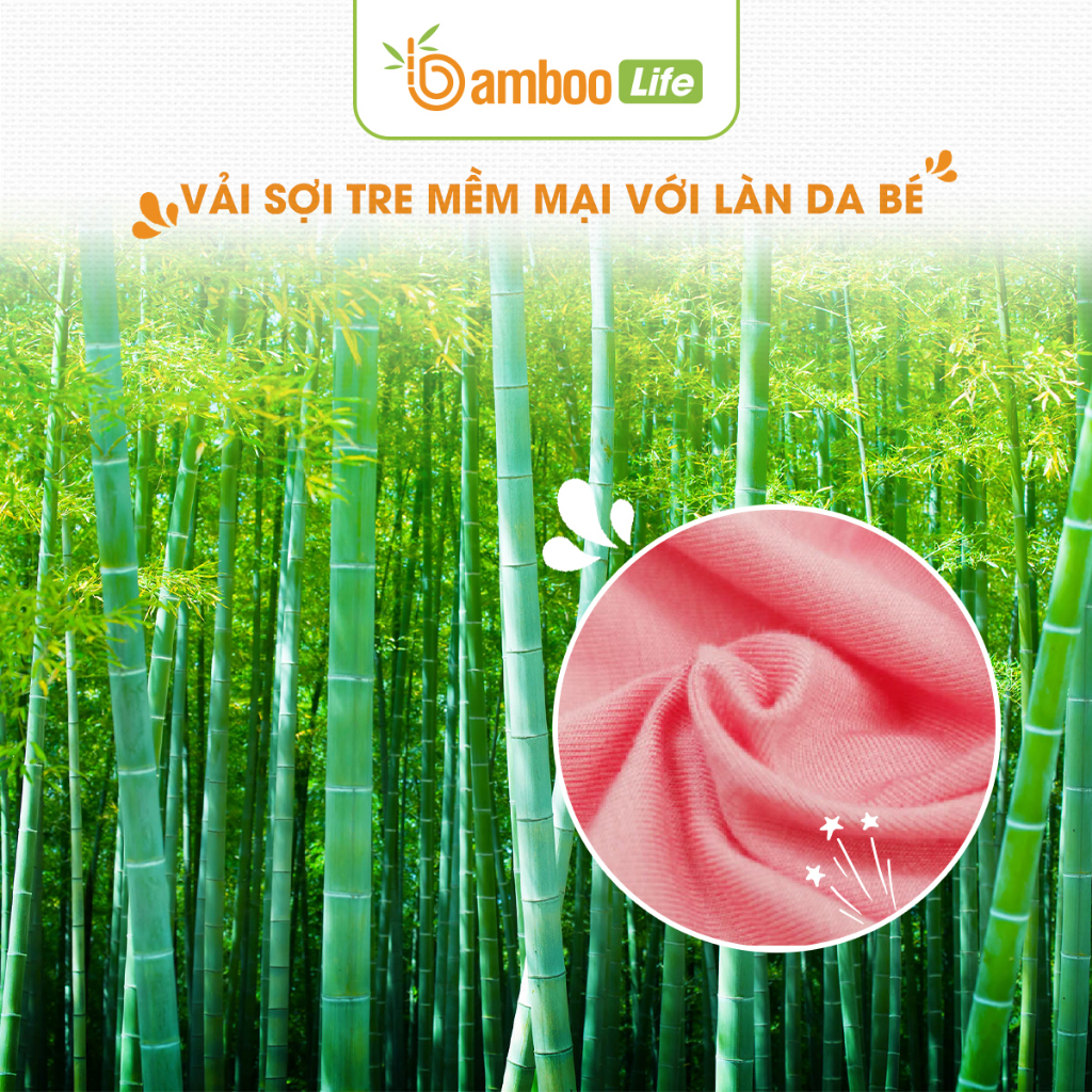 Nhộng chũn cho bé từ sợi tre Bamboo Life BL069 giúp trẻ ngủ ngon giấc mềm mại kháng khuẩn an toàn làn da trẻ