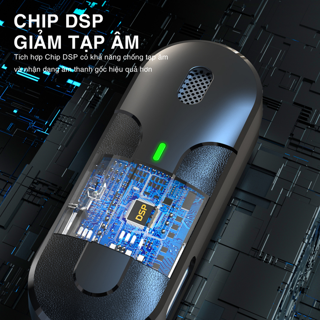 Micro Thu Âm Không Dây M8 Wireless Microphone . Lọc tạp âm khi Livestream/ Interview/ Vlog - IOS/ Android