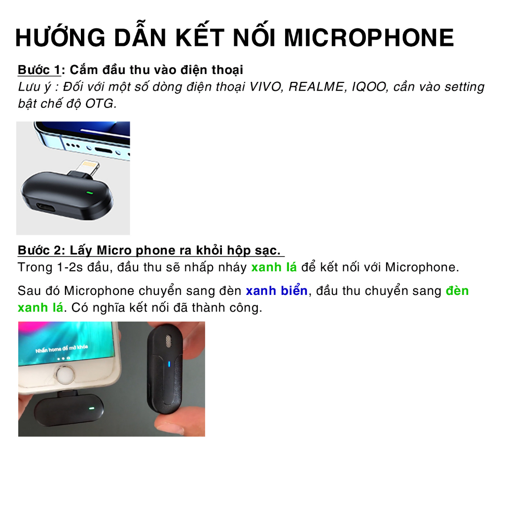 Micro Thu Âm Không Dây M8 Wireless Microphone . Lọc tạp âm khi Livestream/ Interview/ Vlog - IOS/ Android