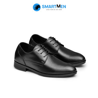 Giày công sở tăng chiều cao da bò thật smart men hcm gd3-02 đen