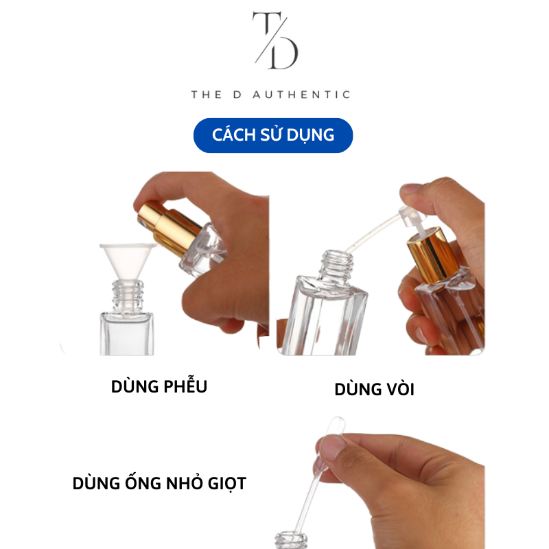 Chai/lọ chiết nước hoa cao cấp, chai/lọ chiết nước hoa siêu tiện lợi 5/8/10/20 ml- The D