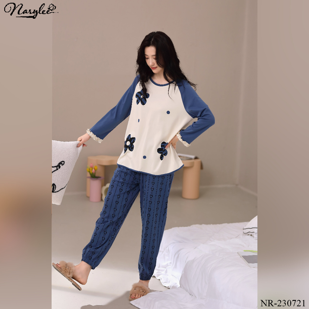 Bộ Mặc Nhà Dài Tay Nữ Chất Liệu 100% COTTON Cao Cấp Thương Hiệu NARYLEE Mã NR-230721