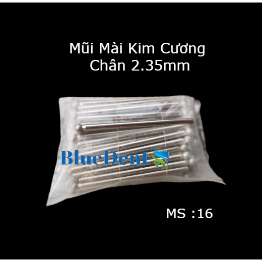 Mũi Đá Mài Kim Cương Chạm Khắc Không Làm Đen Sứ, Kim Loại Cán 2.35mm