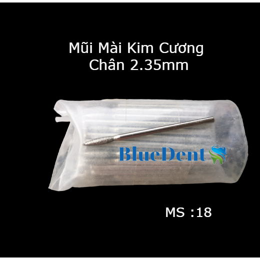 Mũi Đá Mài Kim Cương Chạm Khắc Không Làm Đen Sứ, Kim Loại Cán 2.35mm