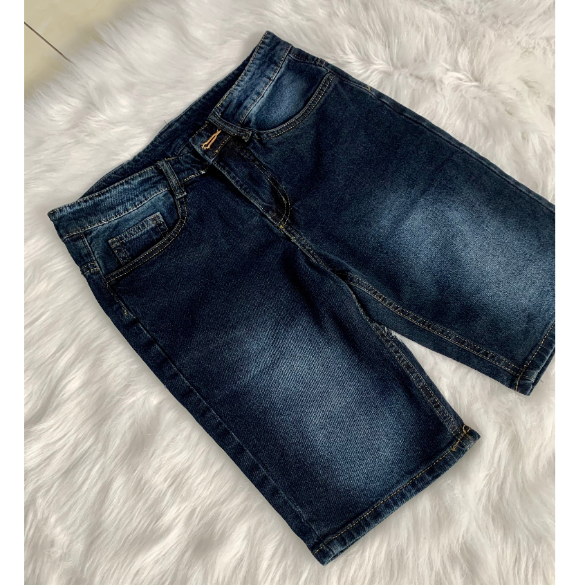 Quần Short Jean Nam Co Dãn THOITRANG24H Màu Xanh Đen Không Ra Màu Khi Giặt Thoáng Mát Dễ Phối Đồ