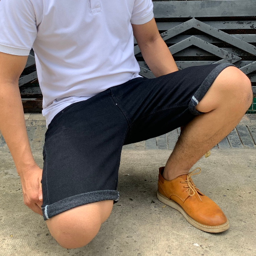 Quần Short Jean Nam Co Dãn THOITRANG24H Màu Đen Trơn Không Ra Màu Khi Giặt Thoáng Mát Dễ Phối Đồ