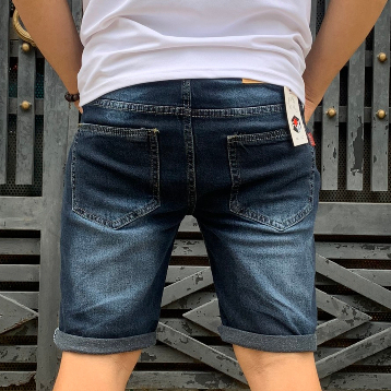 Quần Short Jean Nam Co Dãn THOITRANG24H Màu Xanh Đen Không Ra Màu Khi Giặt Thoáng Mát Dễ Phối Đồ