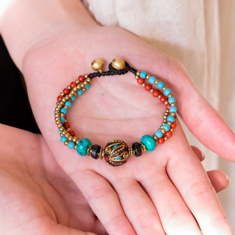 Vòng Tay, Lắc Tay Tây Tạng phối Charm Hạt Thời Trang Boho Nam Nữ