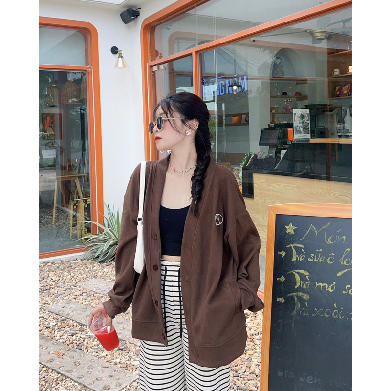 Áo cardigan thêu logo R 2822