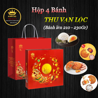 Bánh trung thu kinh đô - hộp 4 bánh lớn thu vạn lộc 2 nướng 2 dẻo mặn ngọt 210g đặc biệt - quà biếu tặng kèm hộp cao cấp