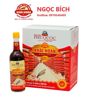 Nước mắm khải hoàn thùng 6 chai 520ml 40 đạm