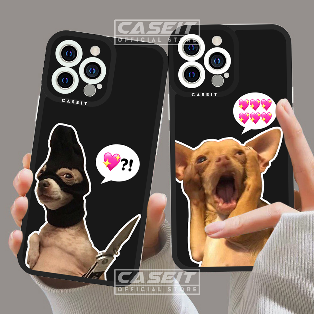 Ốp lưng iphone cạnh vuông Caseit cặp đôi ốp đôi chó mèo giang hồ hài hước meme x/11/12/13/14/pro/max